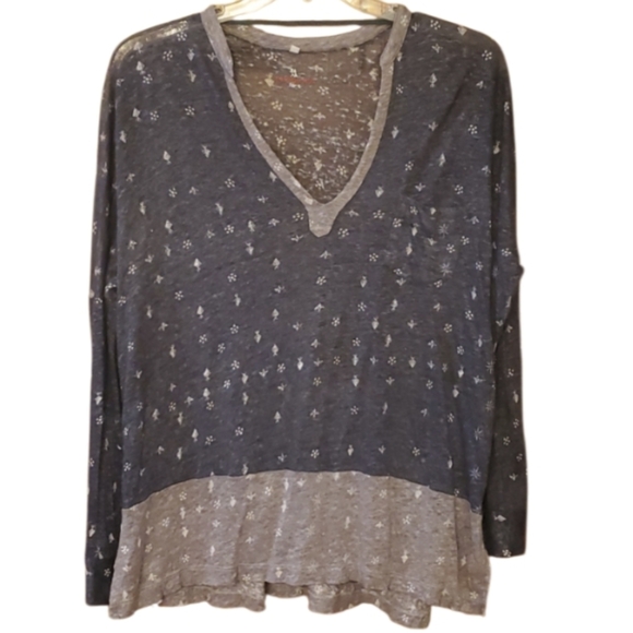 Johnny Was Tops - Johnny Was Pete & Greta Womans Semi Sheer‎ Linen Floral Shirt Size Medium